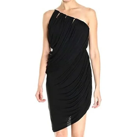 Halston Heritage | Dresses | Halston Heritage Womens One Shoulder Draped Jersey  Dress Size Small | Poshmark